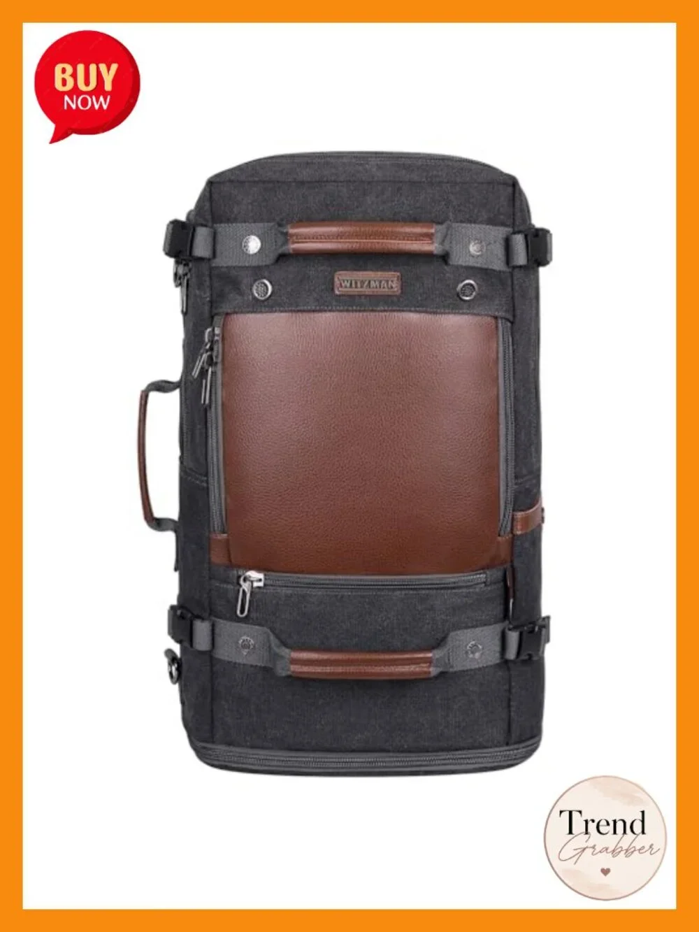 Large Canvas 3-in-1 Travel Backpack Convertible Duffel for Men, Fits 16 Inch